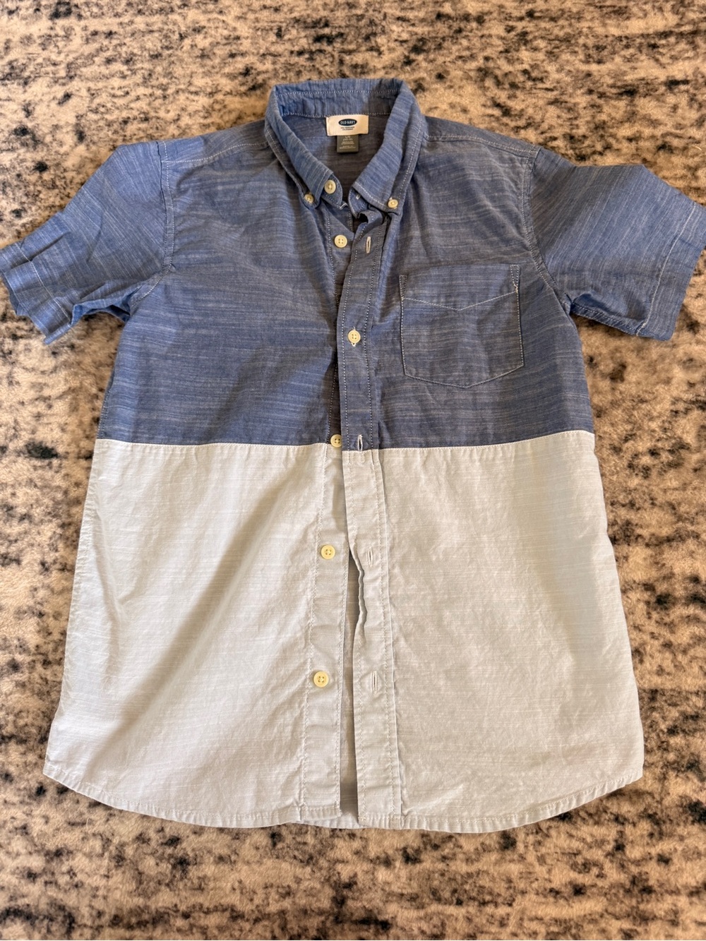 Old Navy Short-Sleeve Two-Tone Blue Button-Down